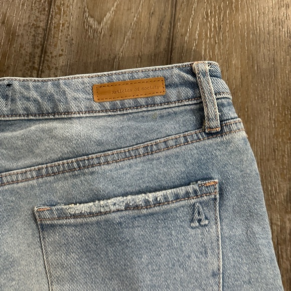 Articles Of Society Light Blue Distressed Jean Shorts - Picture 8 of 11